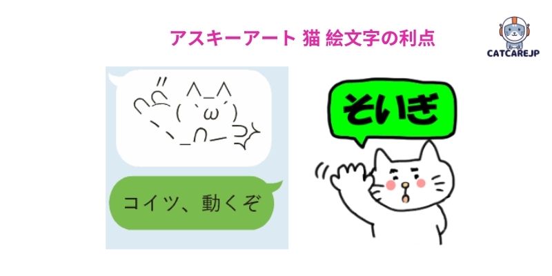 アスキーアート 猫 絵文字の利点